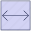 arrow, measure, horizontal, width 