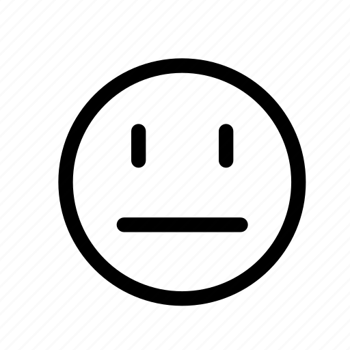 Emoji, emotion, face, neutral, reaction, smiley, sticker icon