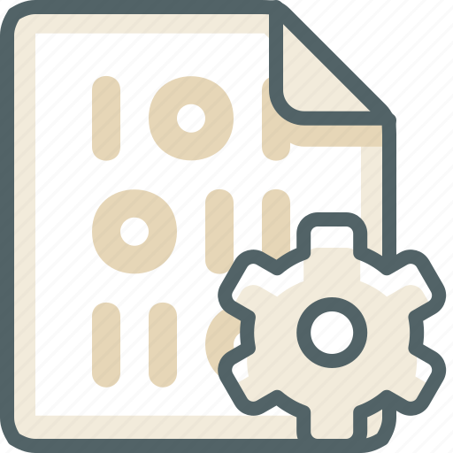 Binary, file, setting, configuration, gear, options, preferences icon - Download on Iconfinder