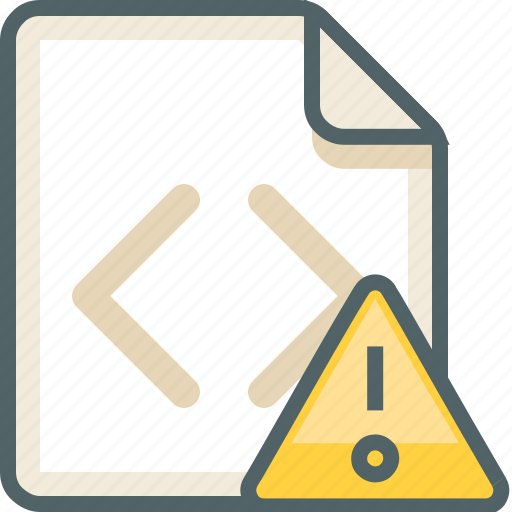 Caution, code, file, alert, damage, extension, help icon - Download on Iconfinder