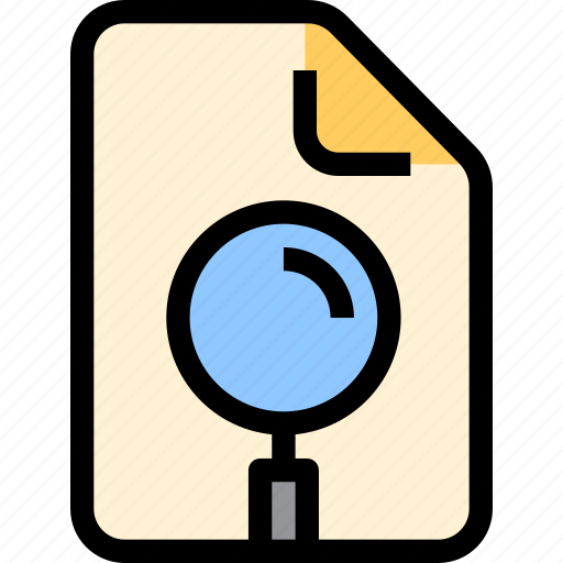 Document, file, magnifier, paper, process, search icon - Download on Iconfinder