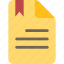 bookmark, data, document, file, paper