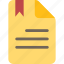 bookmark, data, document, file, paper 