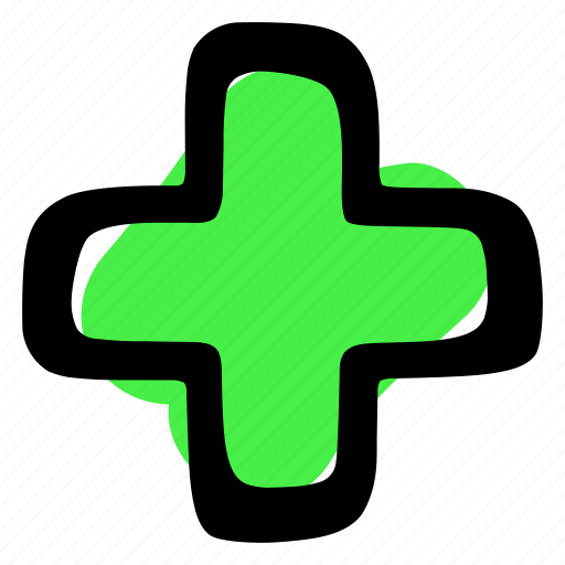 More, new, plus, green plus, green cross, submit button, insert icon - Download on Iconfinder