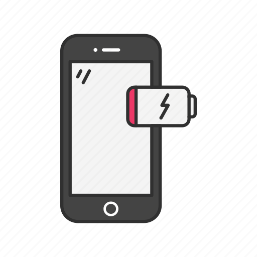 Charging, empty battery, low battery, phone icon - Download on Iconfinder