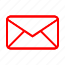 email, envelope, letter, mail, message, post, red