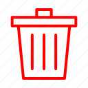 red, cancel, close, delete, garbage, recycle, remove