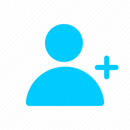Add, blue, collaborator, person, profile, user icon - Download on Iconfinder