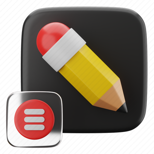 Pencil, edit, write, writing, draw, drawing, tool 3D illustration - Download on Iconfinder