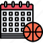 ball, basketball, calendar, date, match, player, sport 