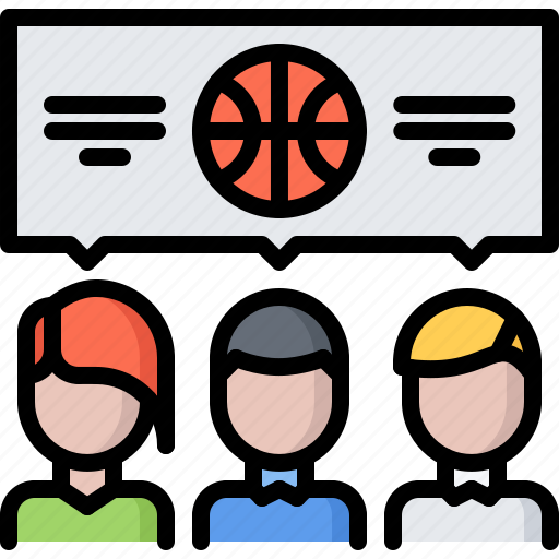 Ball, basketball, dialog, match, player, sport, talk icon - Download on Iconfinder