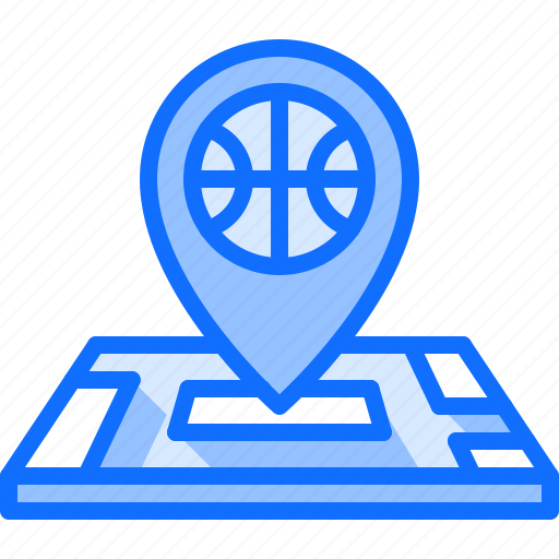Ball, basketball, location, map, pin, player, sport icon - Download on Iconfinder