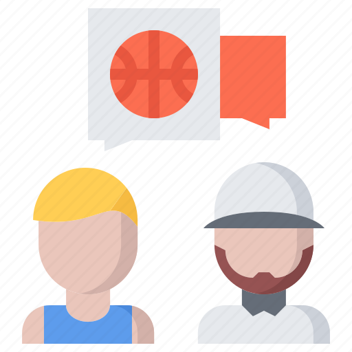 Ball, basketball, coach, dialog, player, sport, talk icon - Download on Iconfinder