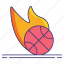 flaming, sport, basketball, ball 