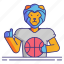 lion, mascot, basketball, game 