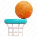 net, hoop, basket, equipment, basketball, sport, ball, 3d