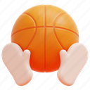 rebound, bounce, catch, hands, basketball, sport, ball, 3d