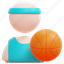 player, person, user, avatar, basketball, sport, ball, 3d 