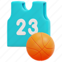 basketball, sport, ball, shirt, basket, competition, game, 3d 