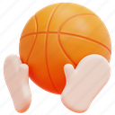 rebound, bounce, catch, hands, basketball, ball, sport, 3d 