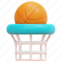 shoot, net, hoop, basket, basketball, ball, sport, 3d 