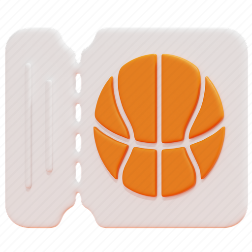 Ticket, game, coupon, pass, basketball, ball, sport 3D illustration - Download on Iconfinder