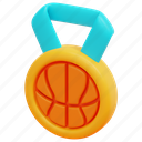 medal, game, victory, award, sport, basketball, ball, 3d 