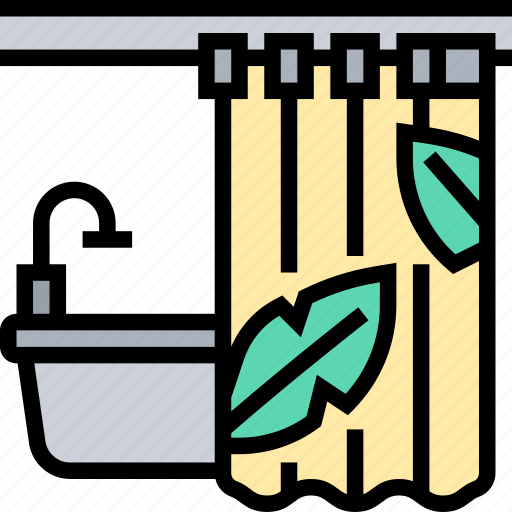 Curtain, shower, bath, bathroom, waterproof icon - Download on Iconfinder