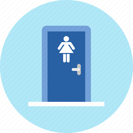 Bathroom, blue, door, lady, restroom, toilet, woman icon - Download on Iconfinder