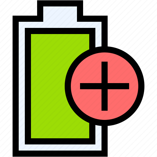 Add, battery, plus, status, electronics, charge icon - Download on Iconfinder