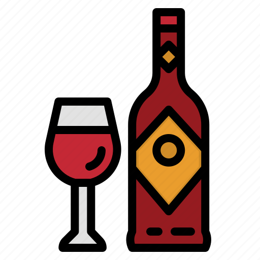 Alcoholic, bottle, glass, drink, wine icon - Download on Iconfinder
