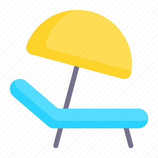 Beach chair, chair, sunbed, beach umbrella, umbrella, sun umbrella, beach icon - Download on Iconfinder
