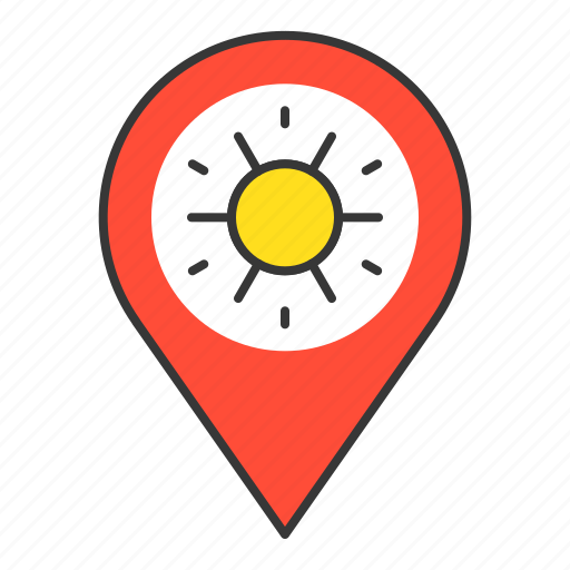 Beach, location, pin, place, point, sunset icon - Download on Iconfinder
