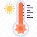 hot, temperature, high, summer, sun, termometer, weather