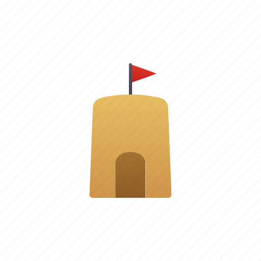 Sand, castle, sand castle, small, flag, beach icon - Download on Iconfinder