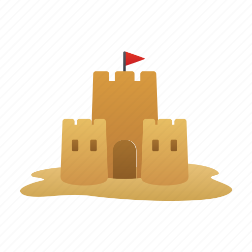 Sand, castle, sand castle, beach, flag icon - Download on Iconfinder