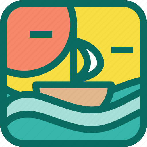 Beach, boat, holiday, ocean, sail, sailing, sailor icon - Download on Iconfinder