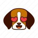 animal, beagle, cute, dog, emoji, in, love, pet