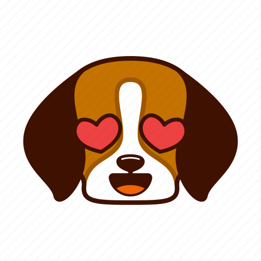 Animal, beagle, cute, dog, emoji, in, love icon - Download on Iconfinder