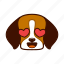 animal, beagle, cute, dog, emoji, in, love, pet 