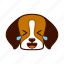 animal, beagle, cute, dog, emoji, hard, laugh, pet 