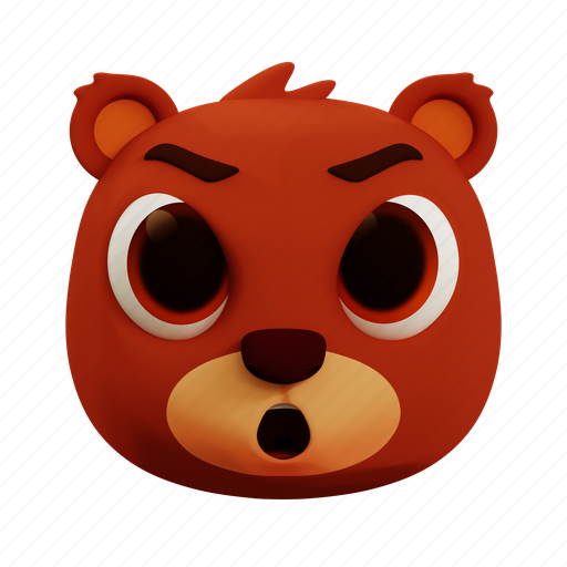 Angry, bear, emoji, animal, teddy, face, cute icon - Download on Iconfinder