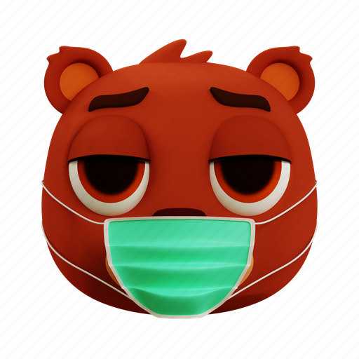 Cute, bear, having, flu, emoji, coronavirus, cartoon icon - Download on Iconfinder