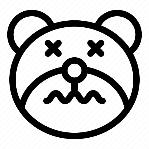 Bear, dead, emoji, emoticon, smiley icon - Download on Iconfinder