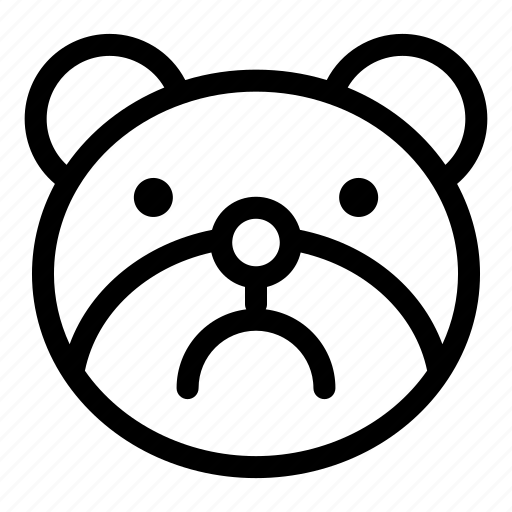 Bear, emoji, emoticon, sad, smiley icon - Download on Iconfinder