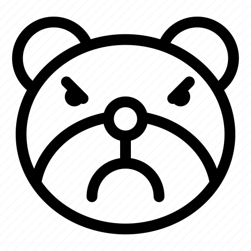 Bear, emoji, emoticon, mad, smiley icon - Download on Iconfinder