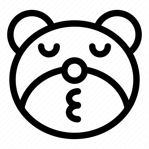 Bear, emoji, emoticon, kiss, smiley icon - Download on Iconfinder