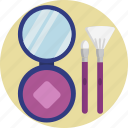 beauty, makeup, mirror, brush, cosmetics