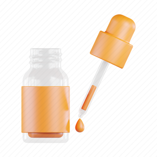 Serum, dropper, bottle, skincare, beauty, product 3D illustration - Download on Iconfinder