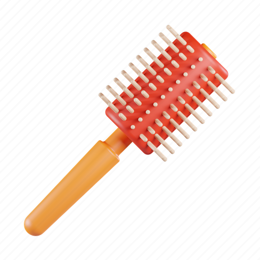 Roll, comb, hair, salon, cosmetic, beauty, tool 3D illustration - Download on Iconfinder